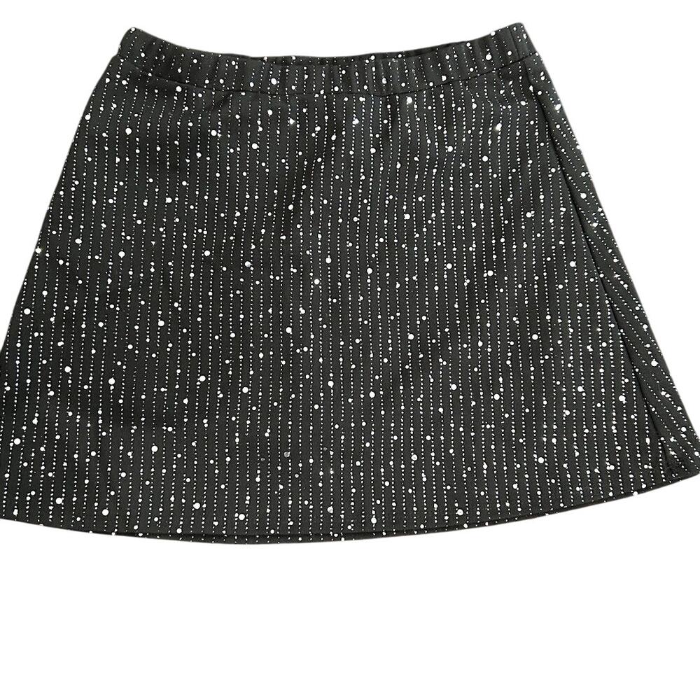 Knit Works Girls Skirt Xl 16 Black Silver Glitter NWT‎